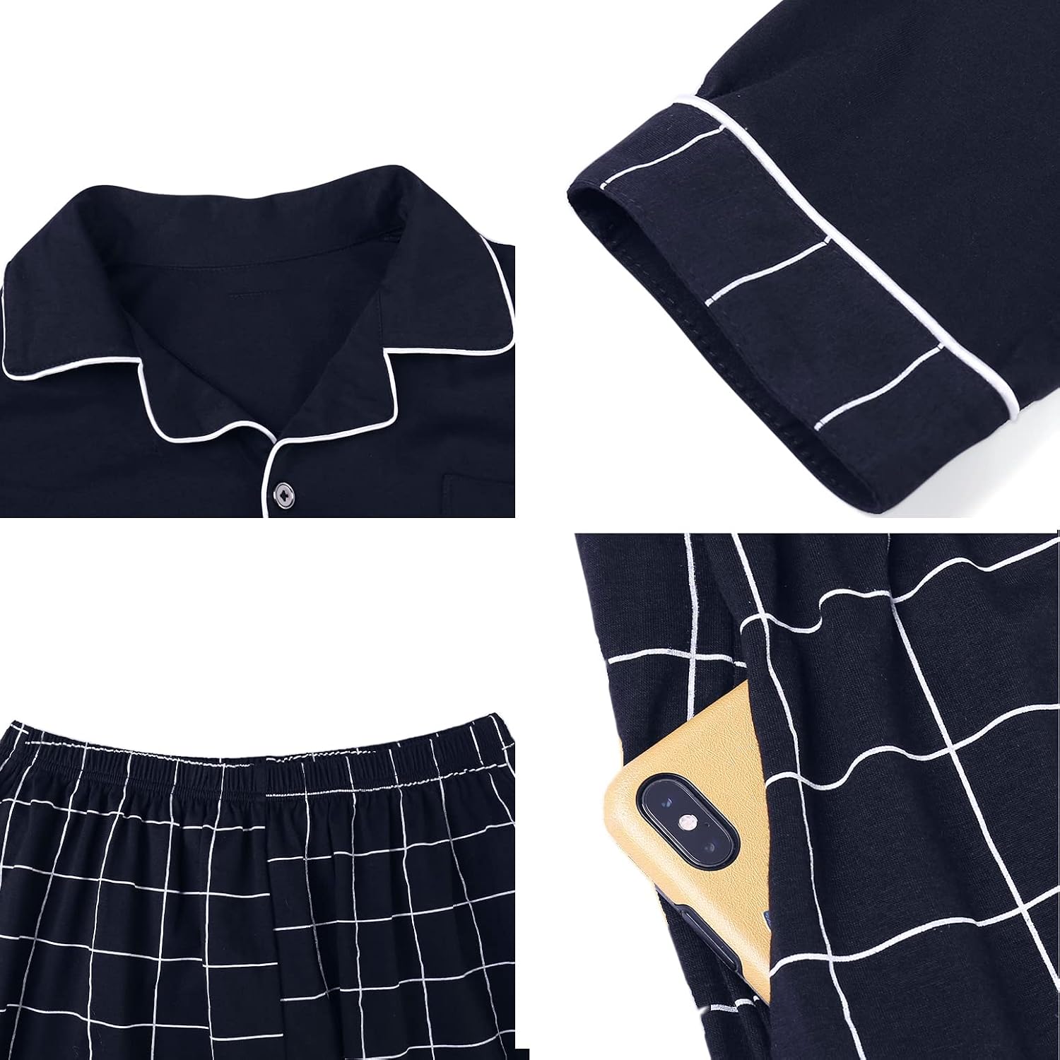 Thumbnail 4 de Bresdk Pyjama homme coton 2 pièces