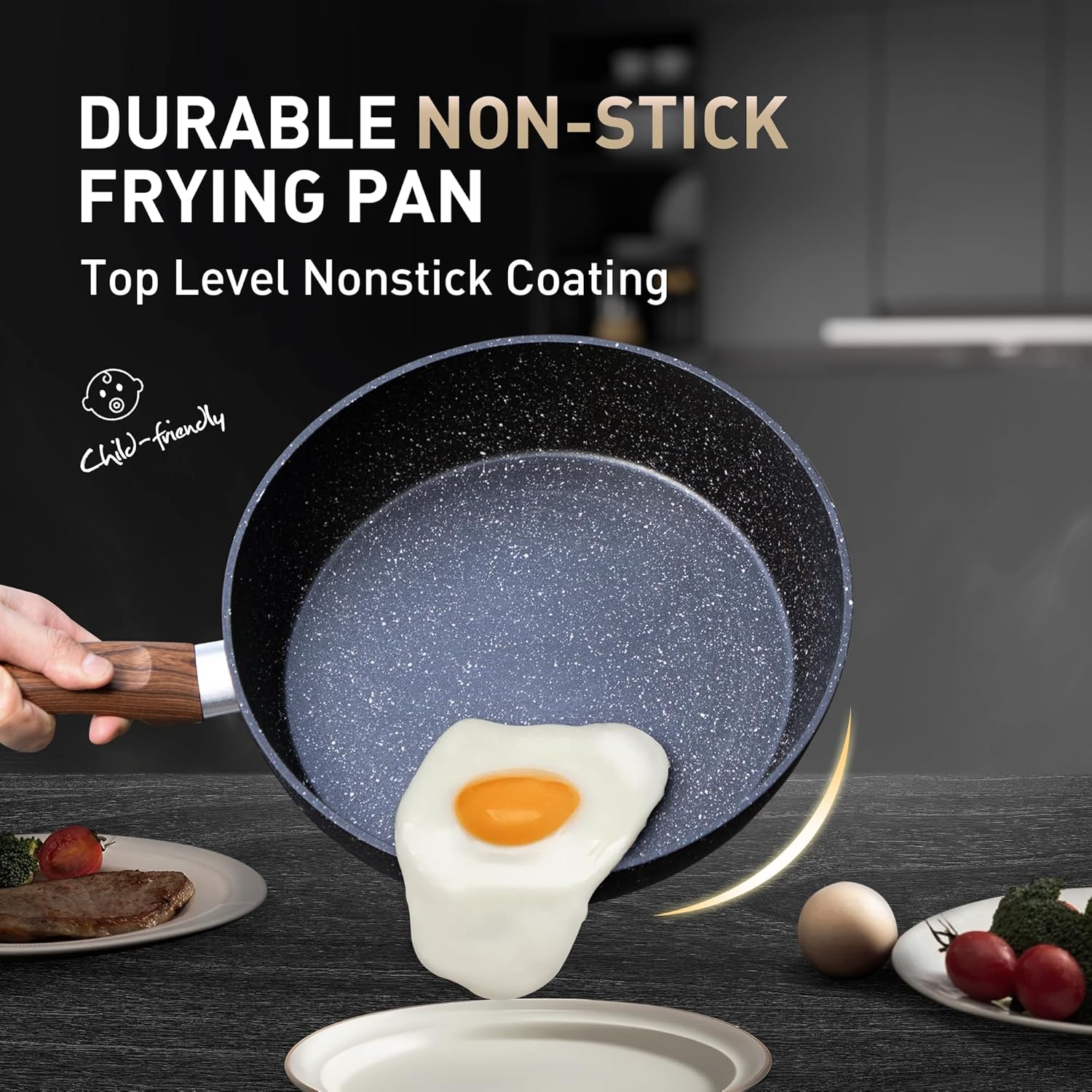 Thumbnail 5 de MAISON ARTS 17-Piece Nonstick Pots and Pans Set (Granite Stone Coating) for Induction Cooktops