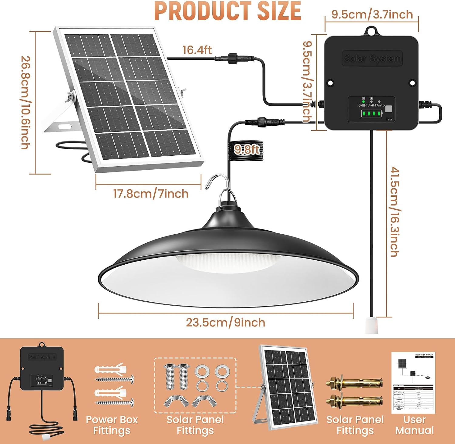 Thumbnail 6 de APILAB DP048AB Solar Shed Light, 2-Pack, 2000LM, 6500K, Pull-String Control