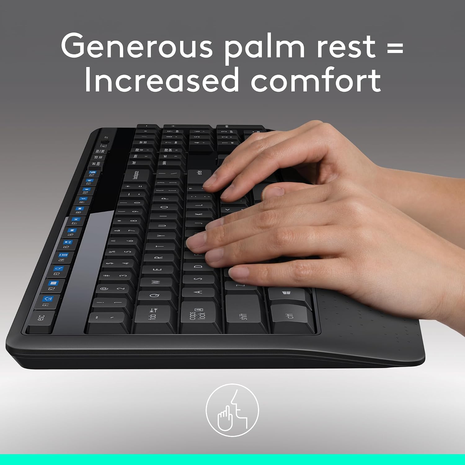 Detalle 2 de Logitech MK345 Full Size Wireless Keyboard and Mouse Combo – Black