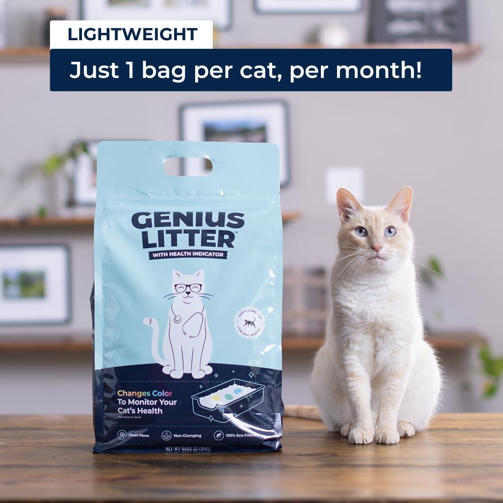 Detalle de Genius Litter Health Indicating Cat Litter 6 lb 🐱
