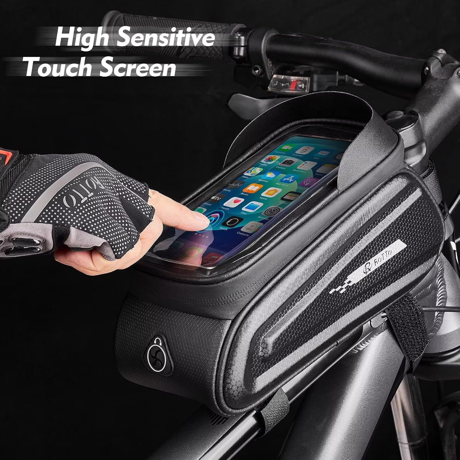 Thumbnail 1 de ROTTO Rahmentasche Oberrohrtasche – Hartschale für Smartphone bis 7 Zoll mit 1,7 L Fassungsvermögen