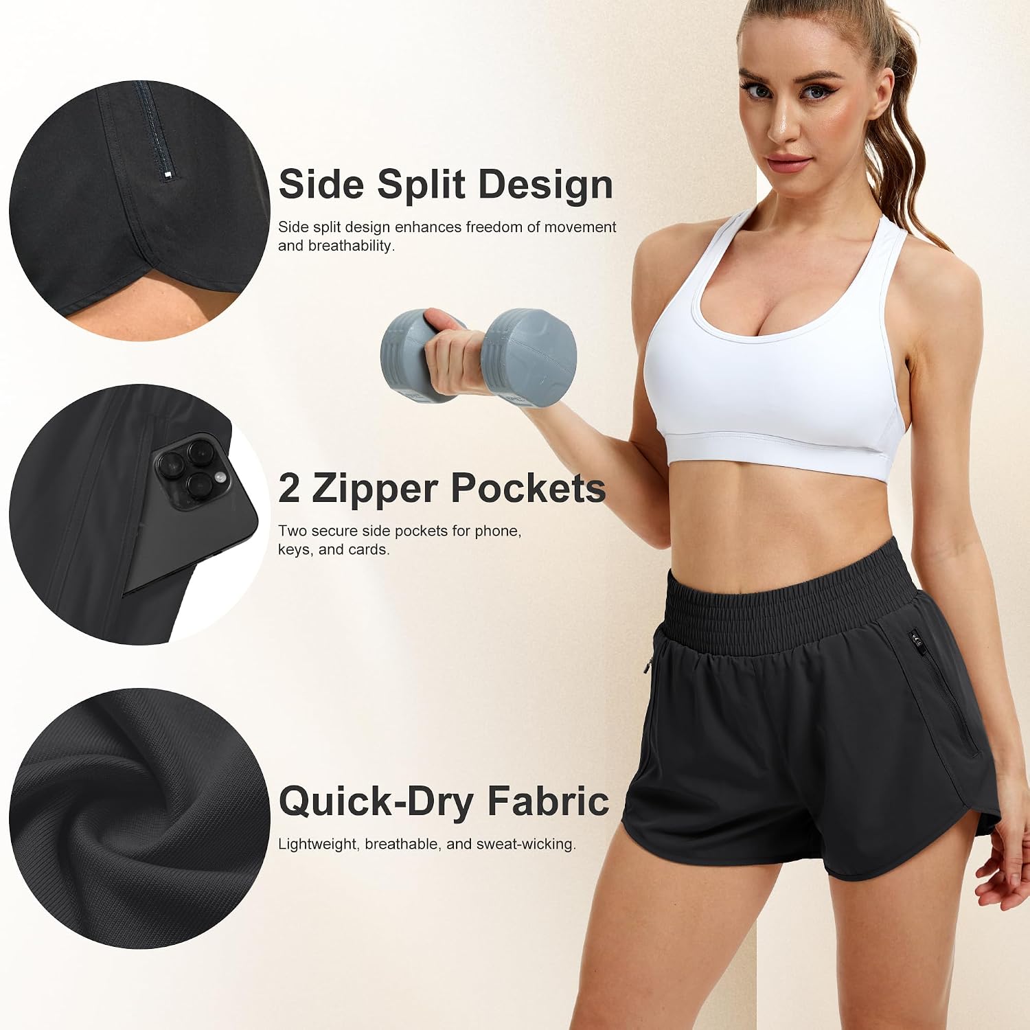Detalle de CE' CERDR Women's Athletic Shorts, 5-Pack