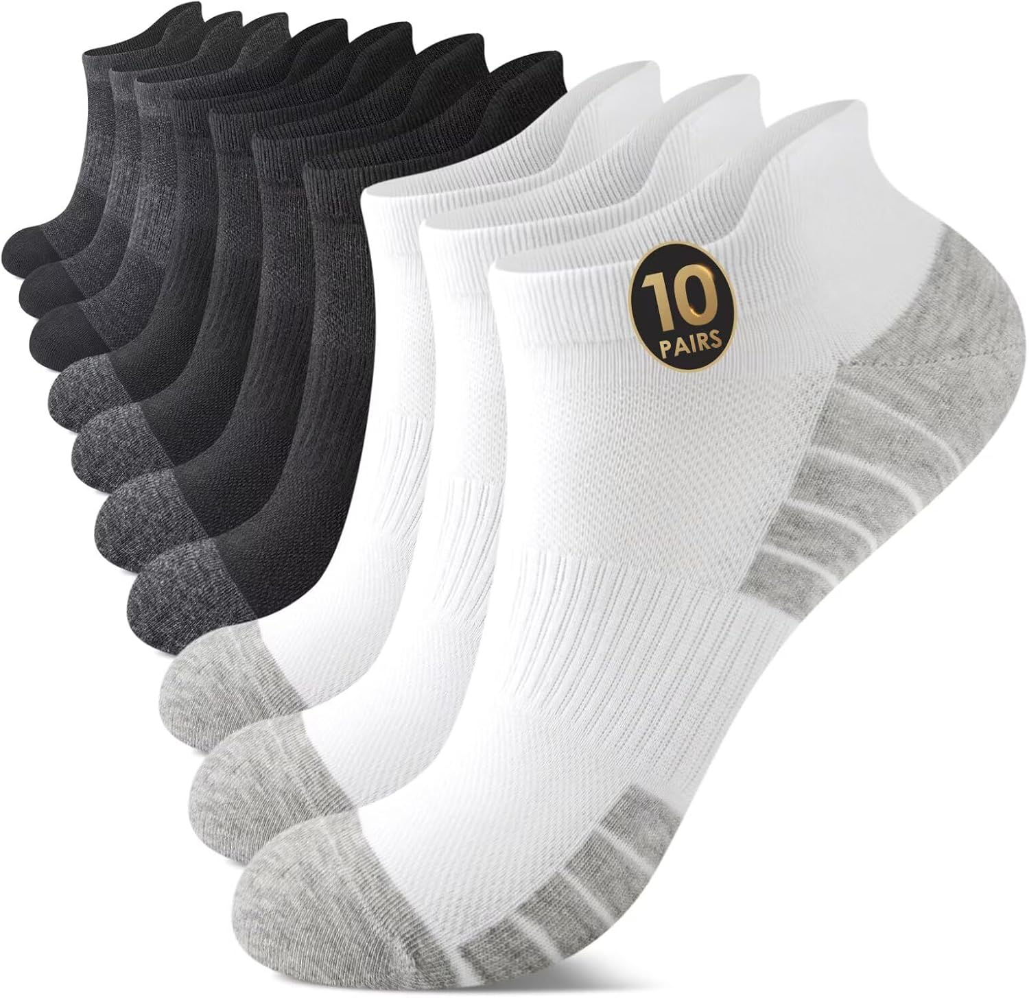 Thumbnail 6 de TUUHAW Trainer Socks 10 Pairs Cotton Ankle Socks