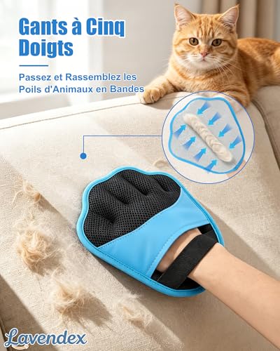 Thumbnail 2 de Gant Anti Poils Animaux Lavendex Forme Patte – Mini gant cuir pour chien et chat