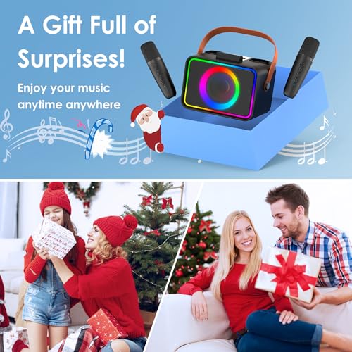 Thumbnail 5 de Ultramic Karaoke Machine for Kids & Adults (Black) — Portable Bluetooth Speaker with 2 Wireless Mics and LED Lights