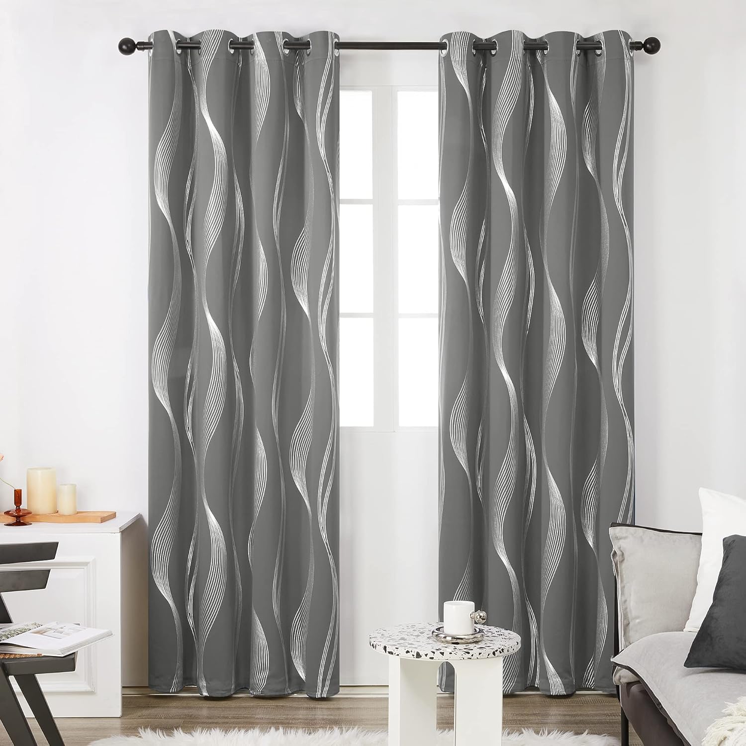 Thumbnail 1 de Foil wave blackout curtains 46 x 54 inch