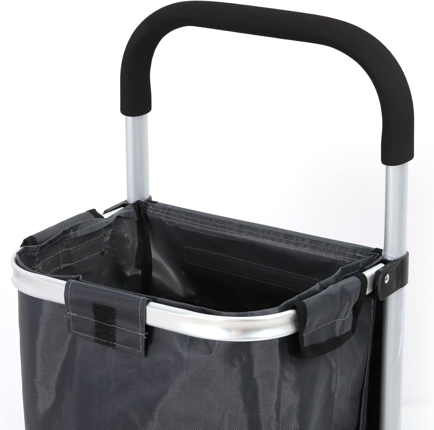 Detalle de 42Litres Aluminium Chariot de Courses Pliable avec Compartiment Étanche – Grand Caddie à Roulettes