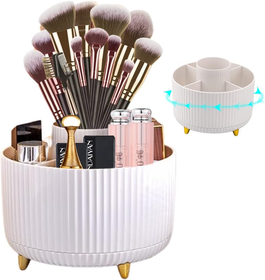 Detalle de DASIAUTOEM Kosmetik Make Up Organizer – 360° drehbarer Pinsel Organizer aus ABS