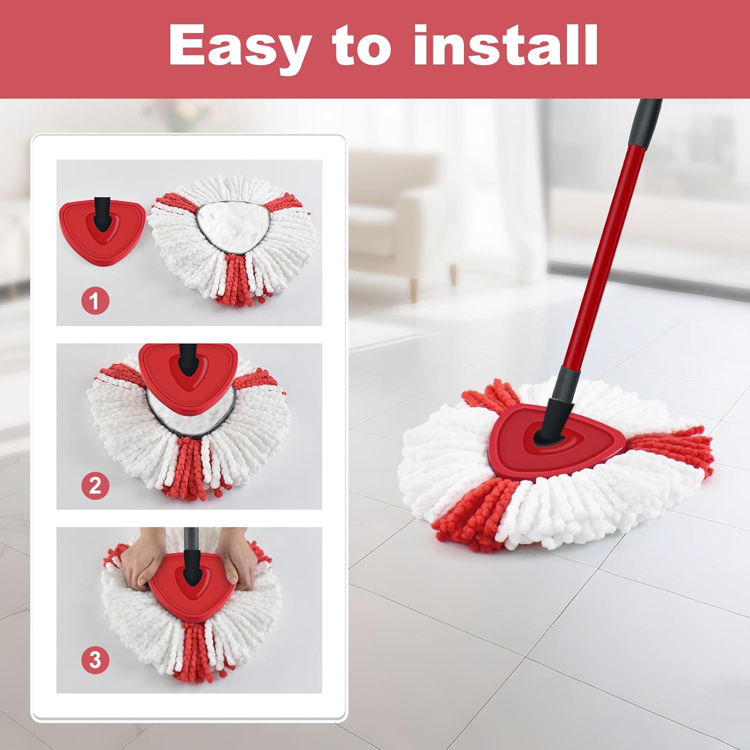 Thumbnail 5 de DLAIMI spin mop replacement heads 4 pack