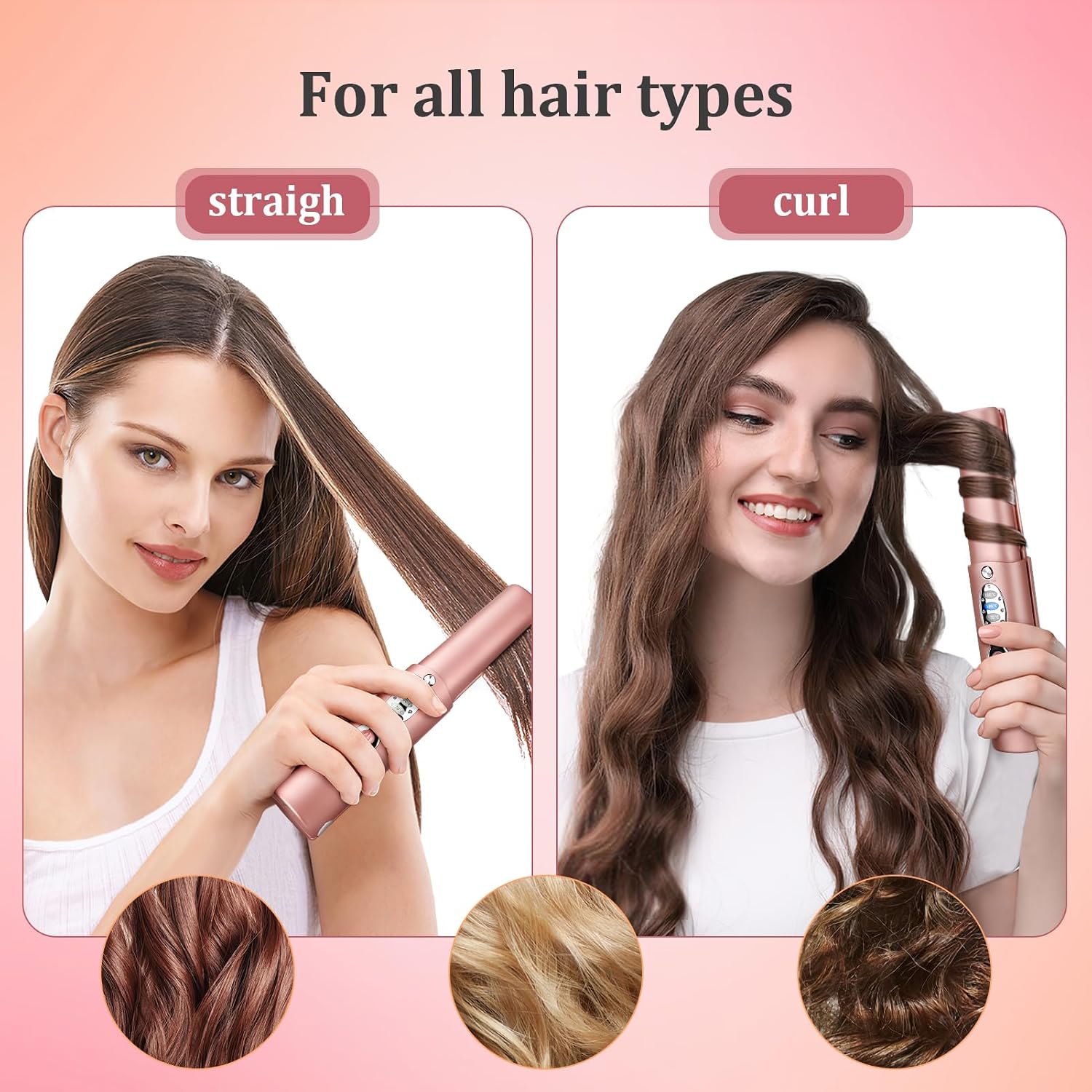 Detalle 1 de Cordless Titanium Hair Straightener 5000mAh