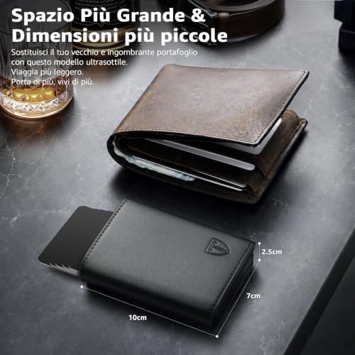 Detalle 2 de TENBST Portafoglio Da Uomo: design ultrasottile con blocco RFID e scomparti intelligenti