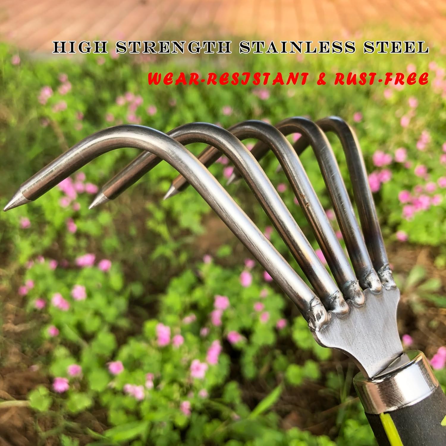Thumbnail 4 de SHANFEEK Garden Rake 5-Claw: Durable Hand Tool for Soil, Weeds, and Beach Finds