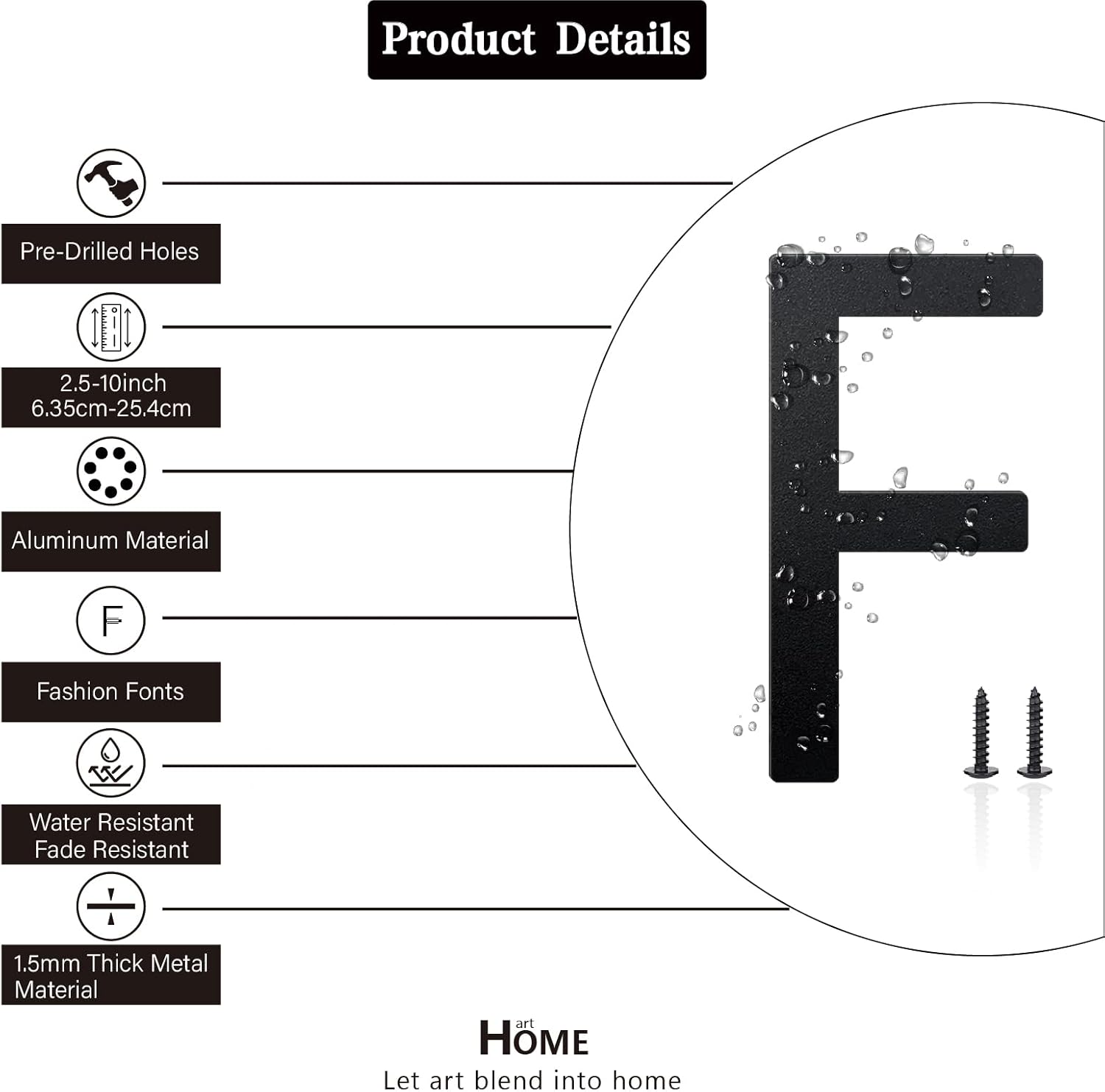 Thumbnail 2 de House Address Letter U, 6 Inch