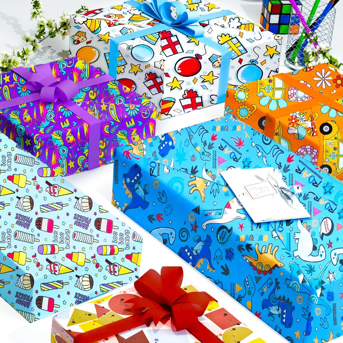Thumbnail 1 de Kinder-Geschenkpapier Set 70 x 50 cm