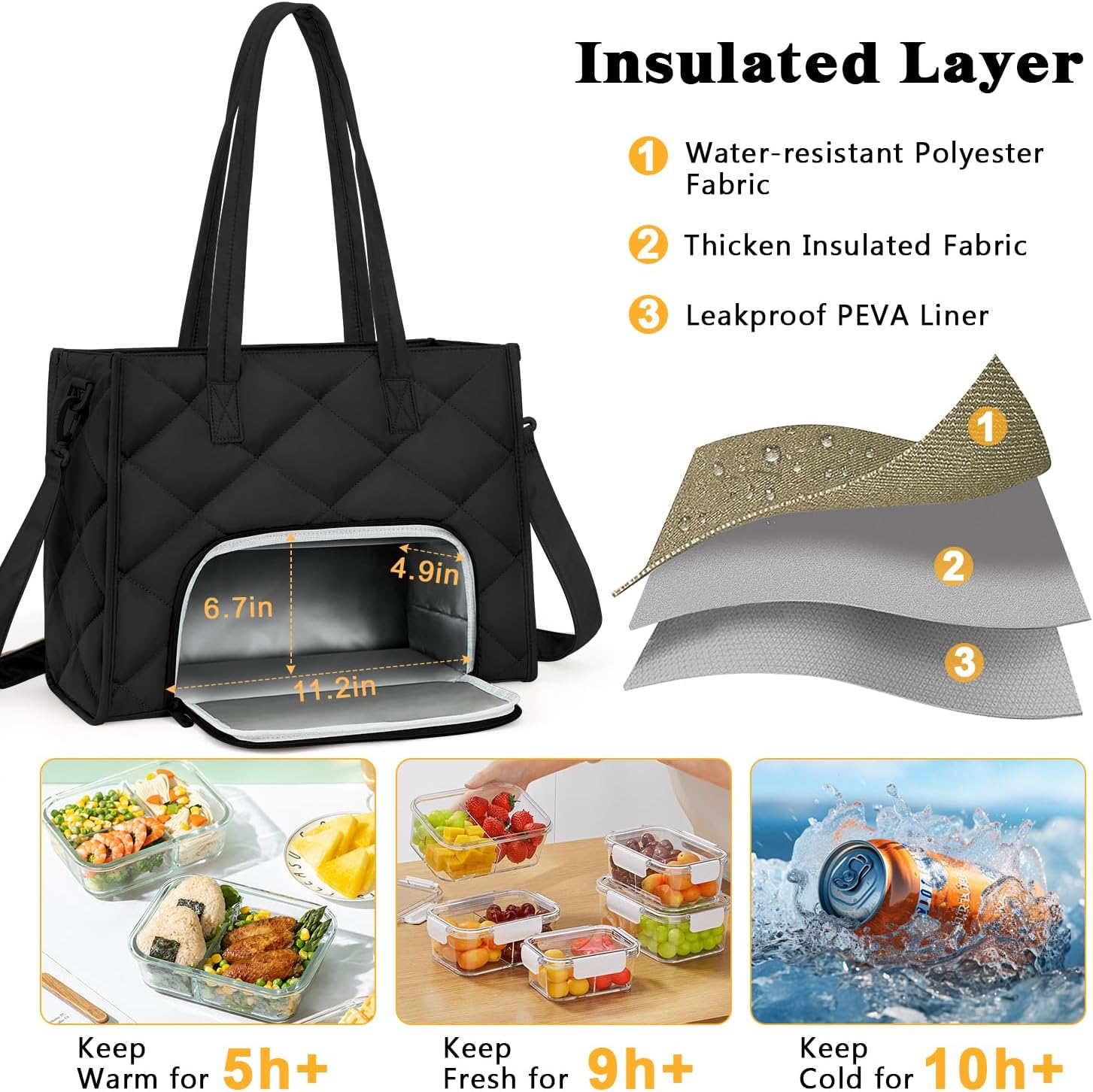 Detalle de ZOMFELT Lunch Tote Bag 15.6 Inch Puffer Laptop Lunch Bag for Women