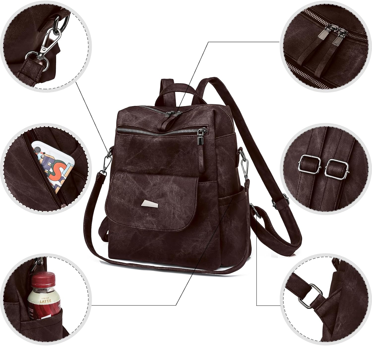 Thumbnail 4 de Puwuzixi Women Backpack 11.8in lightweight