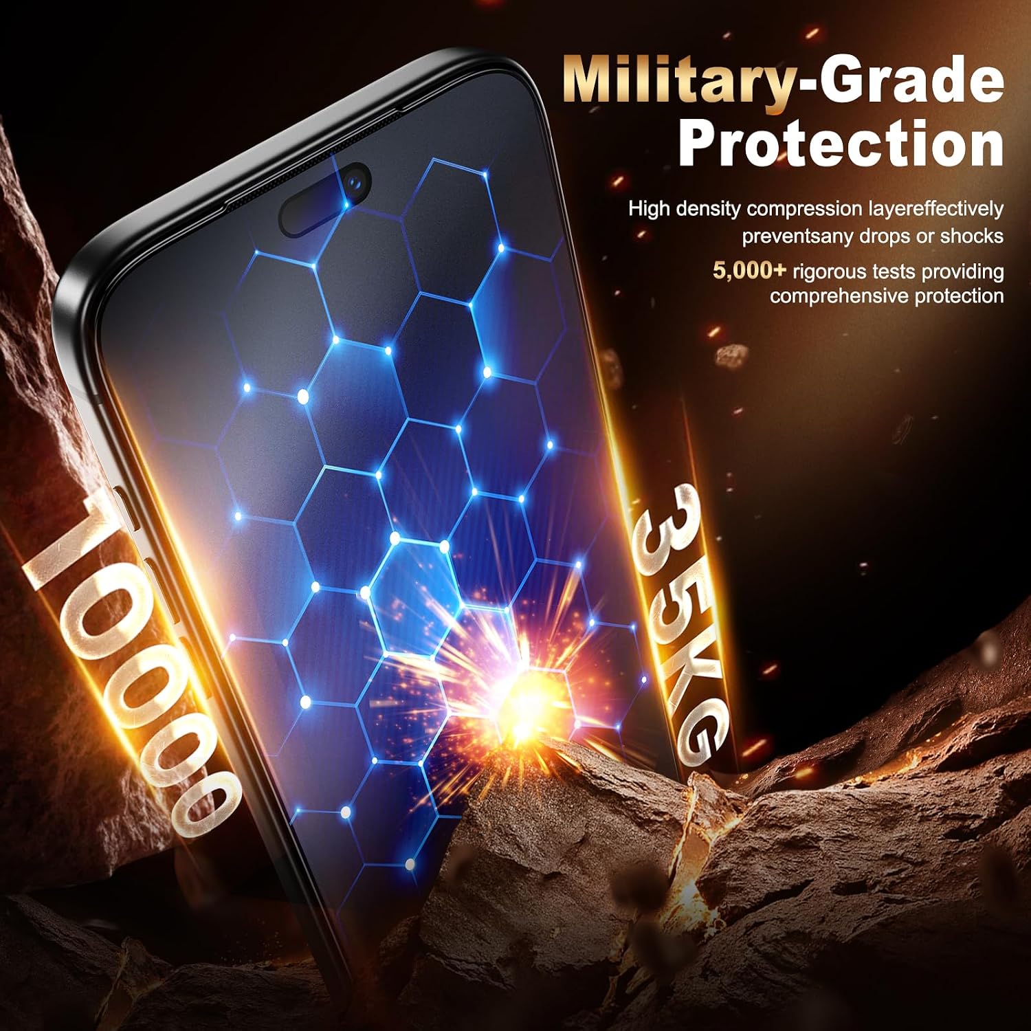Detalle 2 de UniqueMe iPhone 18 Pro Matte Privacy Screen Protector, 2-Pack