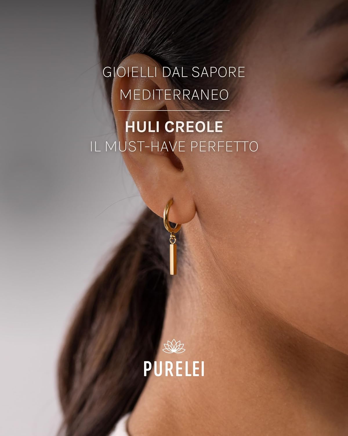 Detalle 2 de PURELEI Orecchini Huli Creole Ø1,6 cm