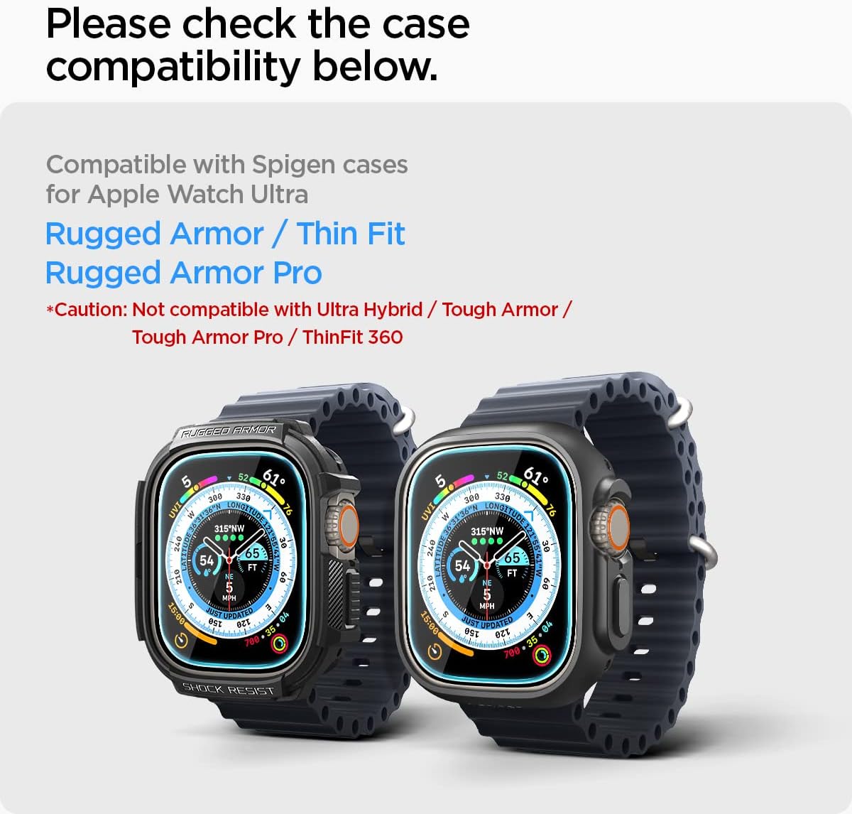 Thumbnail 2 de Spigen Glas.tR EZ Fit Protection écran Apple Watch Ultra 1/2/3 (49 mm) – 2 pièces, kit d’installation