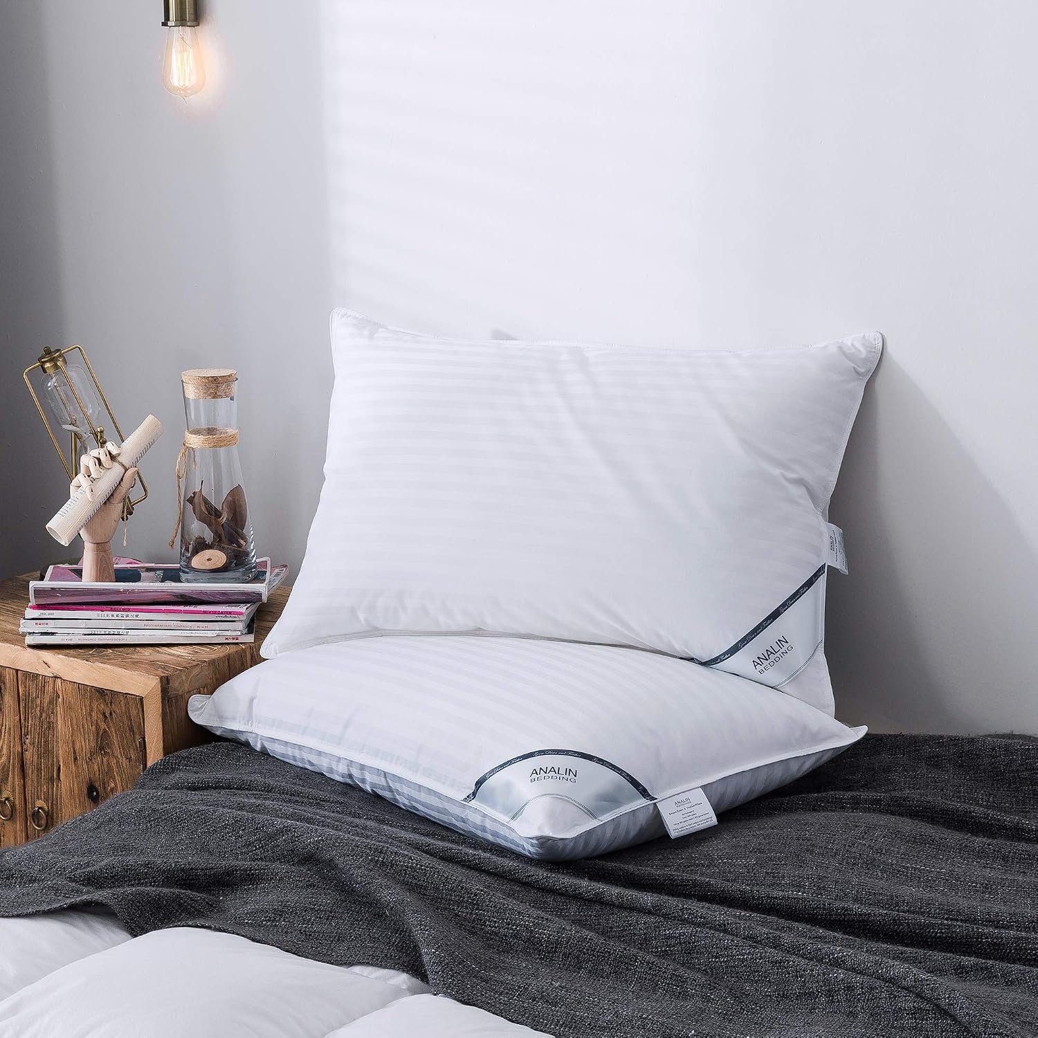 Detalle 2 de ANALIN Goose Feather Down Pillows 1100g