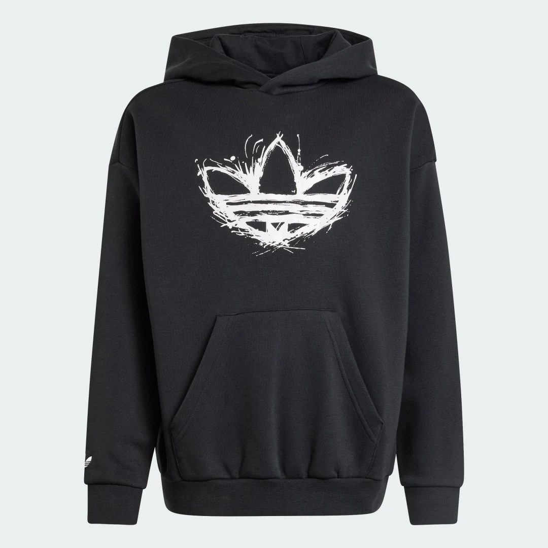 Detalle de Sudadera con capucha Loose para adolescentes de Adidas – negro