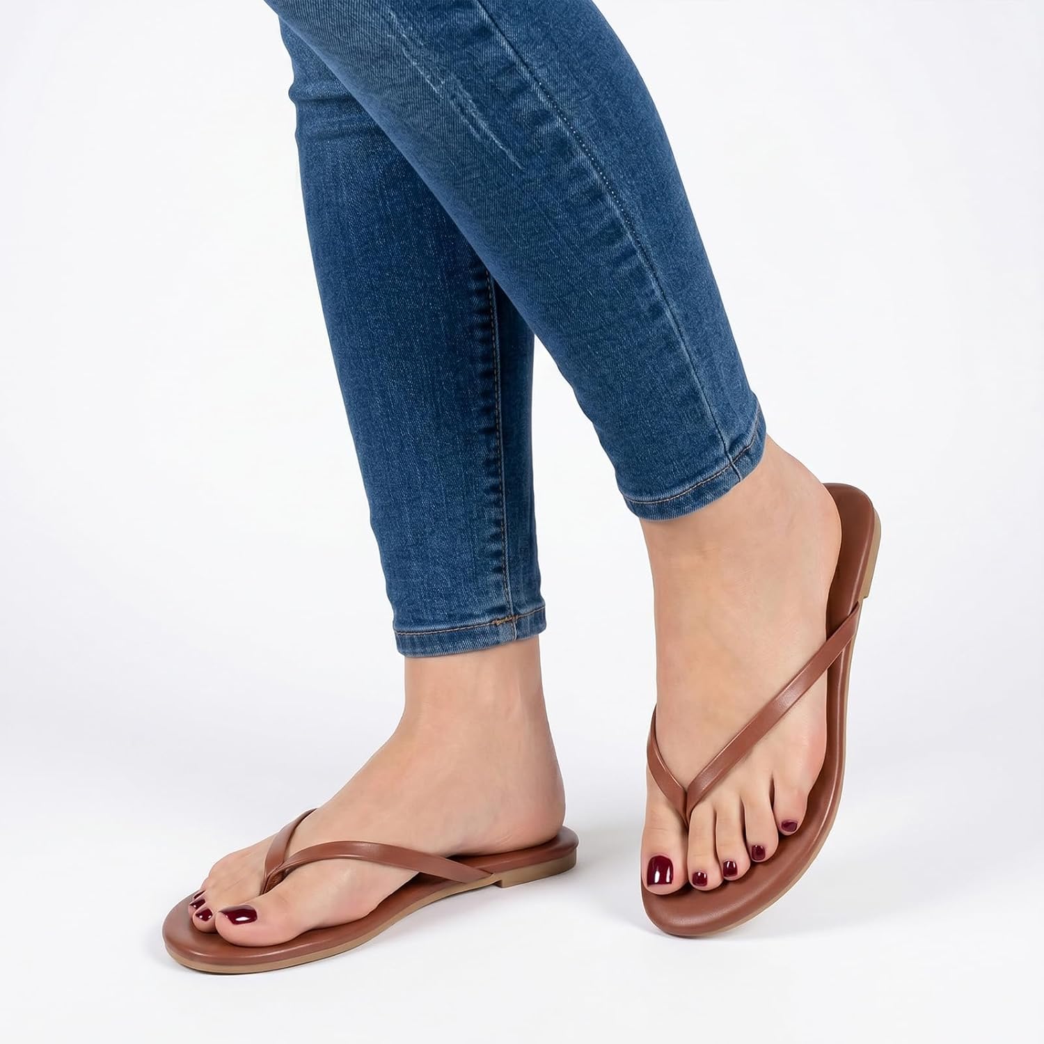 Detalle 2 de Mazeskin Women's Memory Foam Comfortable Flat Thong Sandals