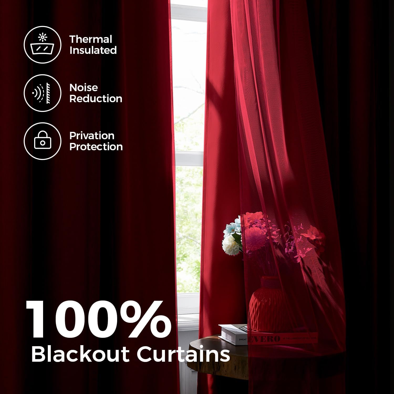 Detalle de Swandream Blackout Curtains, 96-Inch Length