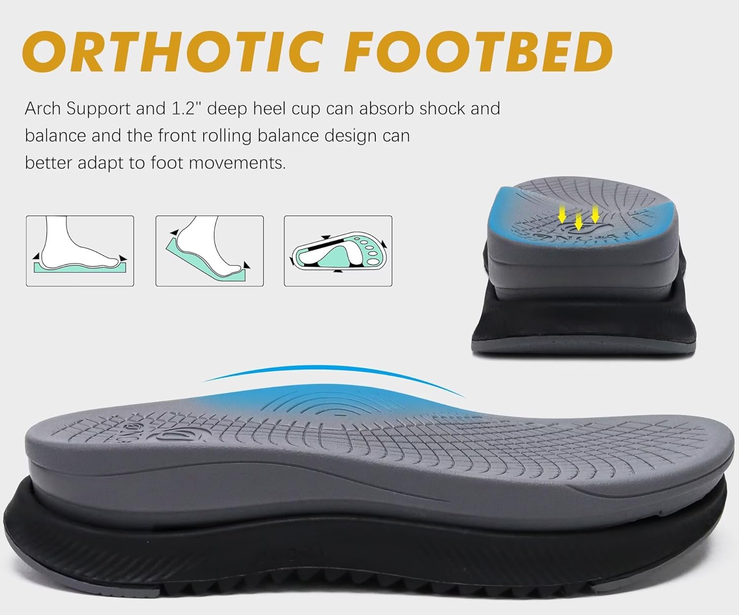 Thumbnail 3 de ONCAI Men’s Hiking Sandals with Arch Support, Breathable Mesh & Adjustable Straps