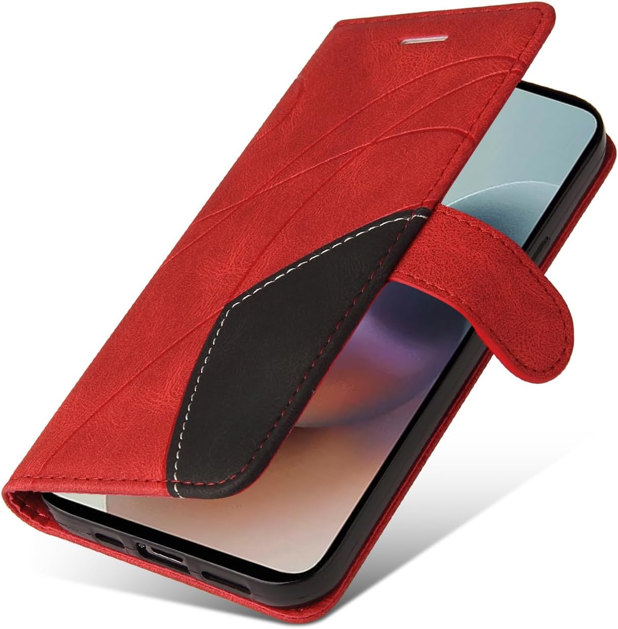 Thumbnail 4 de CXTCASE Flip-Hülle Rot für Xiaomi Redmi Note 15 Pro 4G – PU Leder mit Kartenfächern