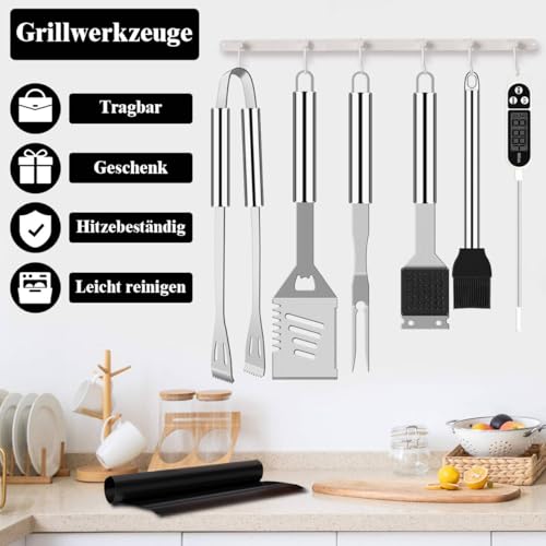 Detalle 2 de Grilliance Kit de Accesorios para Barbacoa de Acero Inoxidable (26 piezas) con Estuche