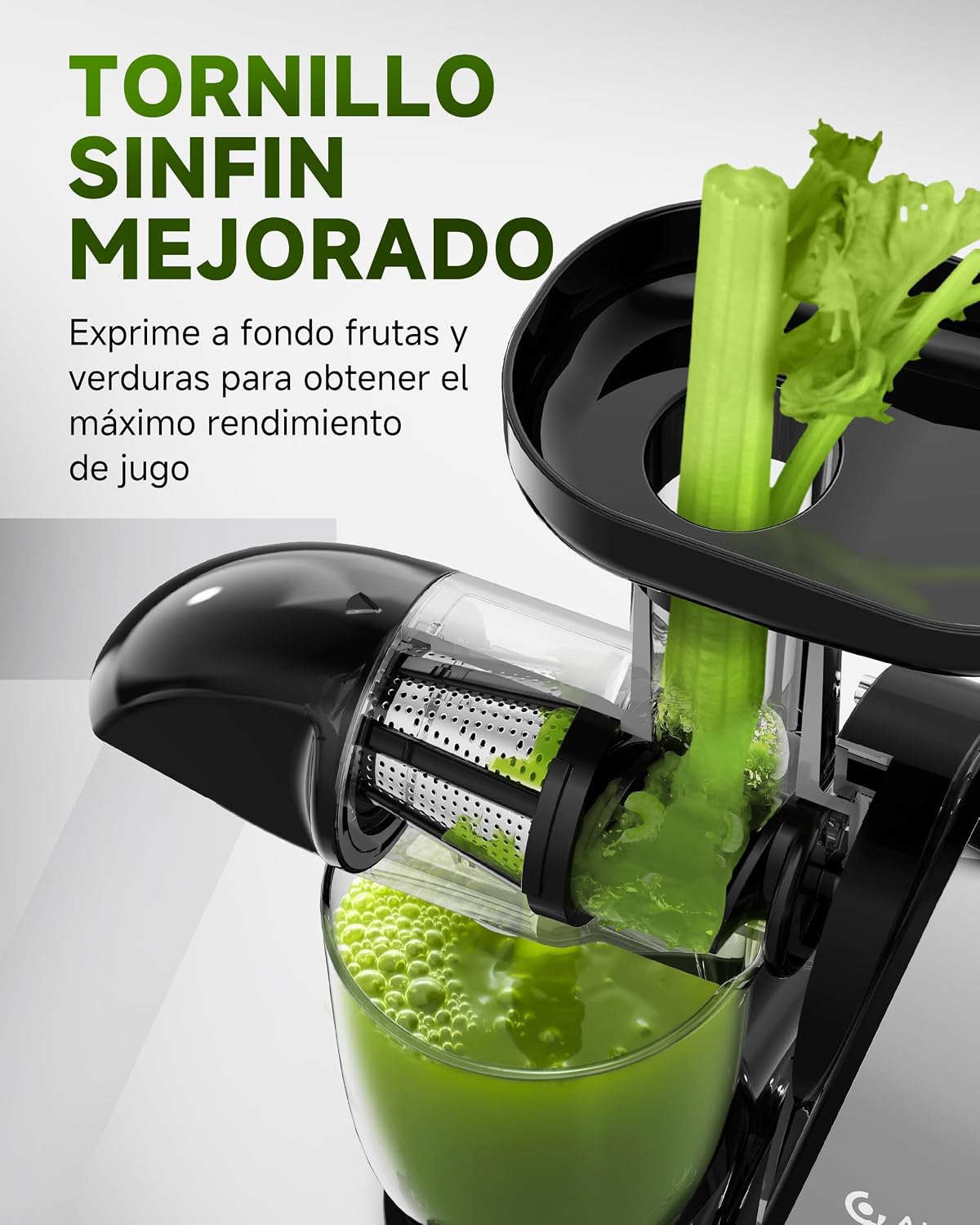 Detalle 2 de AMZCHEF Licuadora prensado en frío 110 rpm