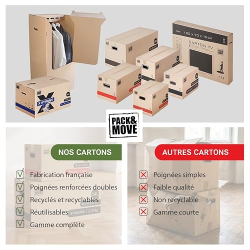 Thumbnail 3 de Lot 20 Cartons de Déménagement Pack and Move – 40 x 30 x 30 cm, Rangement livres