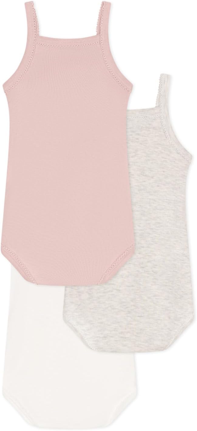 Thumbnail 1 de Petit Bateau A0cwv body bimba 0-24 mesi con spalline, confezione da 3