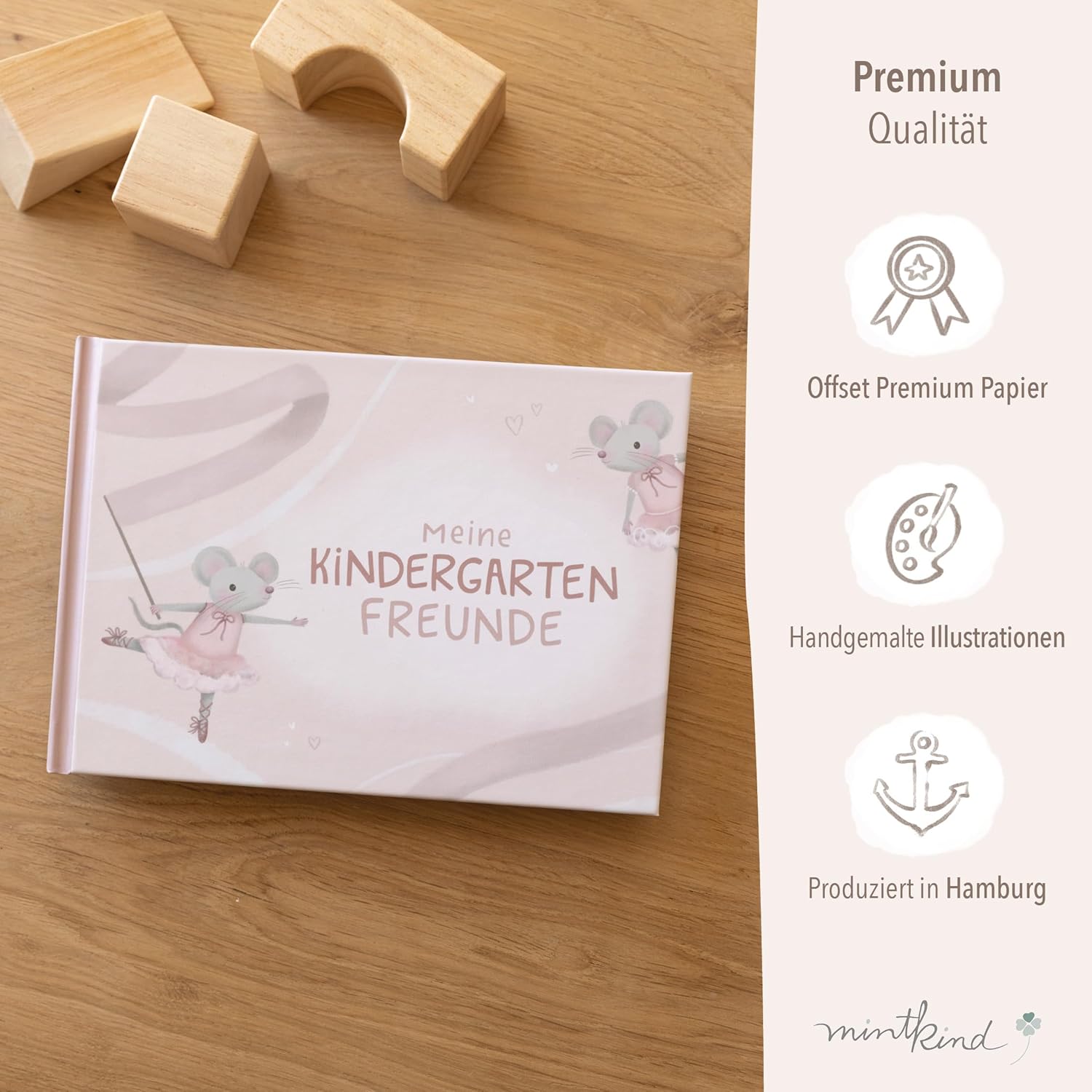 Thumbnail 5 de mintkind® Freundebuch Kindergarten – Ballerina mit 80 Seiten zum Ausfüllen