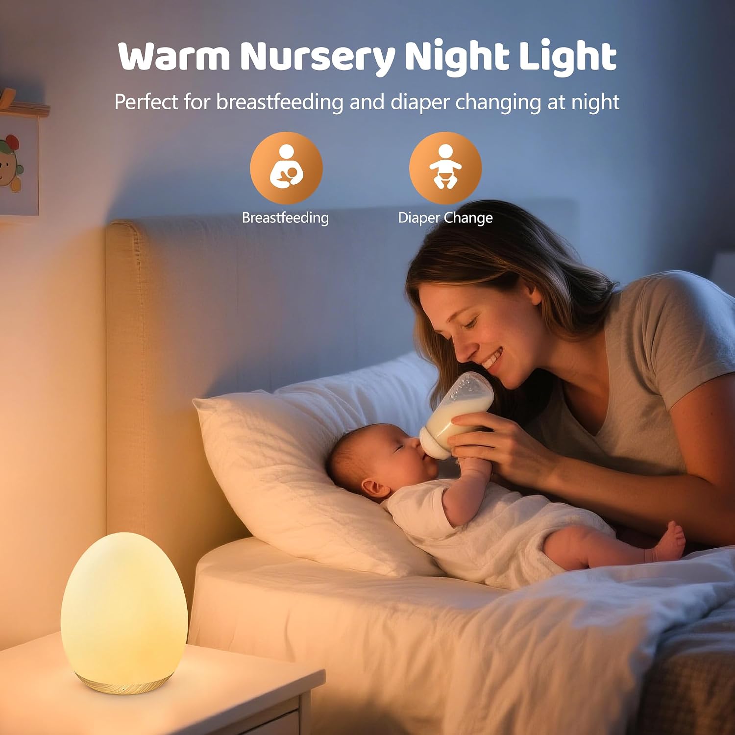 Detalle de MediAcous NL01 Rechargeable LED Night Light with Touch Dimming and 7 Colours
