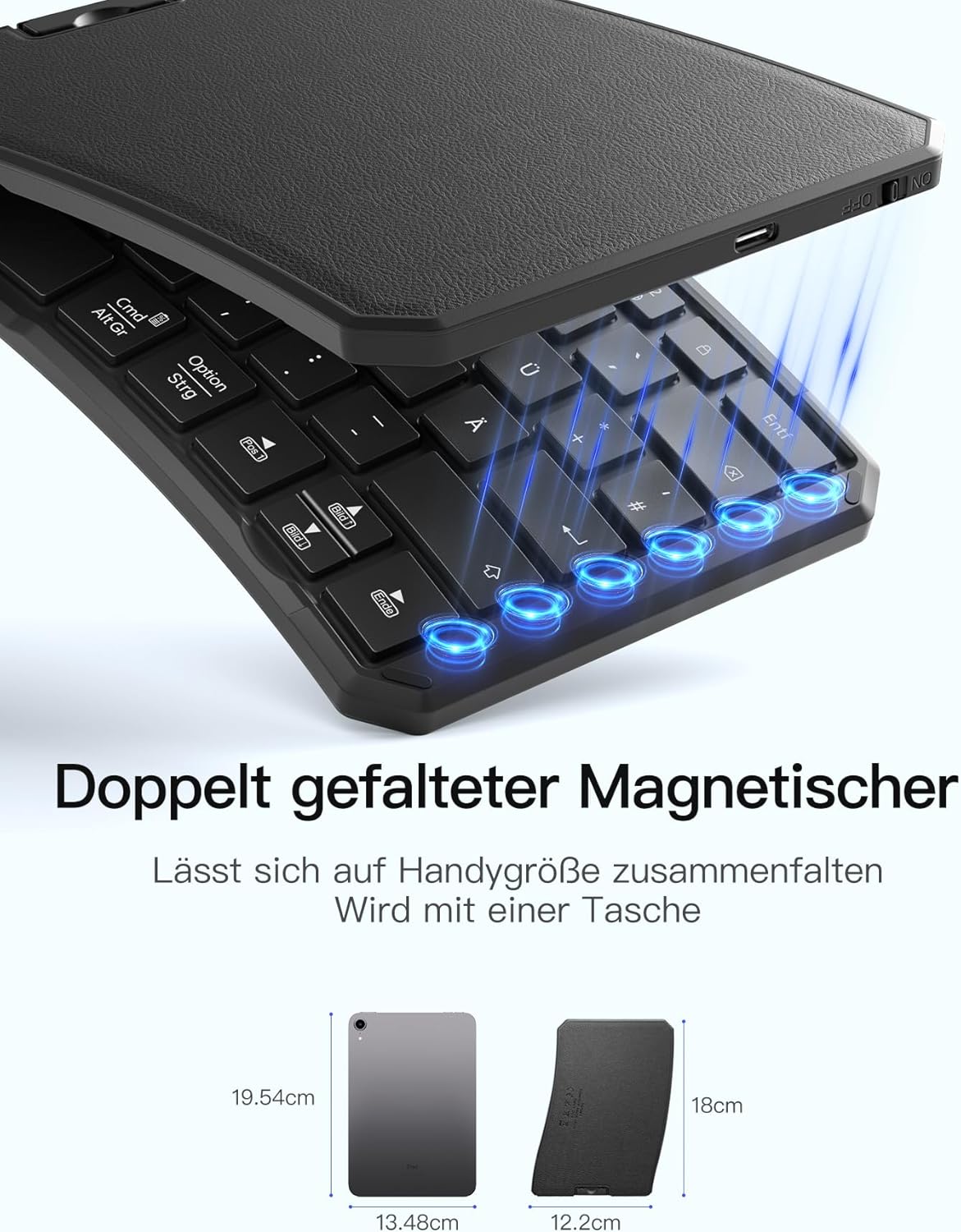 Thumbnail 3 de Inateck Nomad Ergo N0131 faltbare QWERTZ Tastatur 262 g