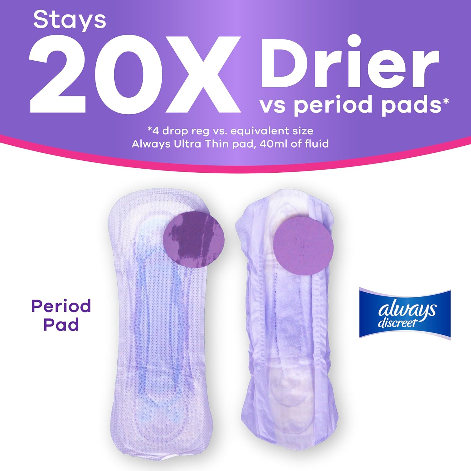 Thumbnail 6 de Always Discreet Moderate Absorbency Long Pads 162 count 🩲