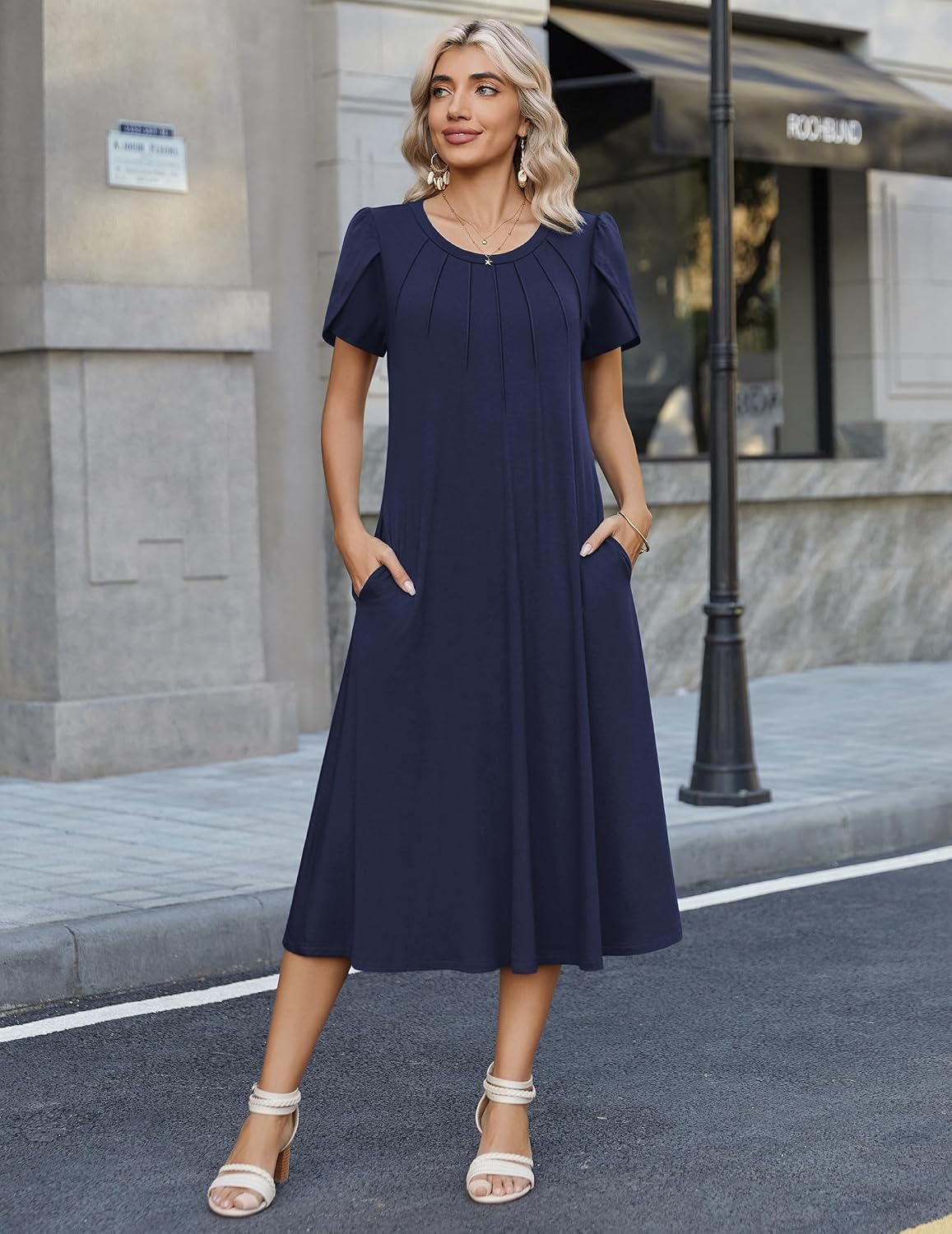 Thumbnail 2 de Zeagoo Robe d'été élégante pour femme – robe midi bohème à poches