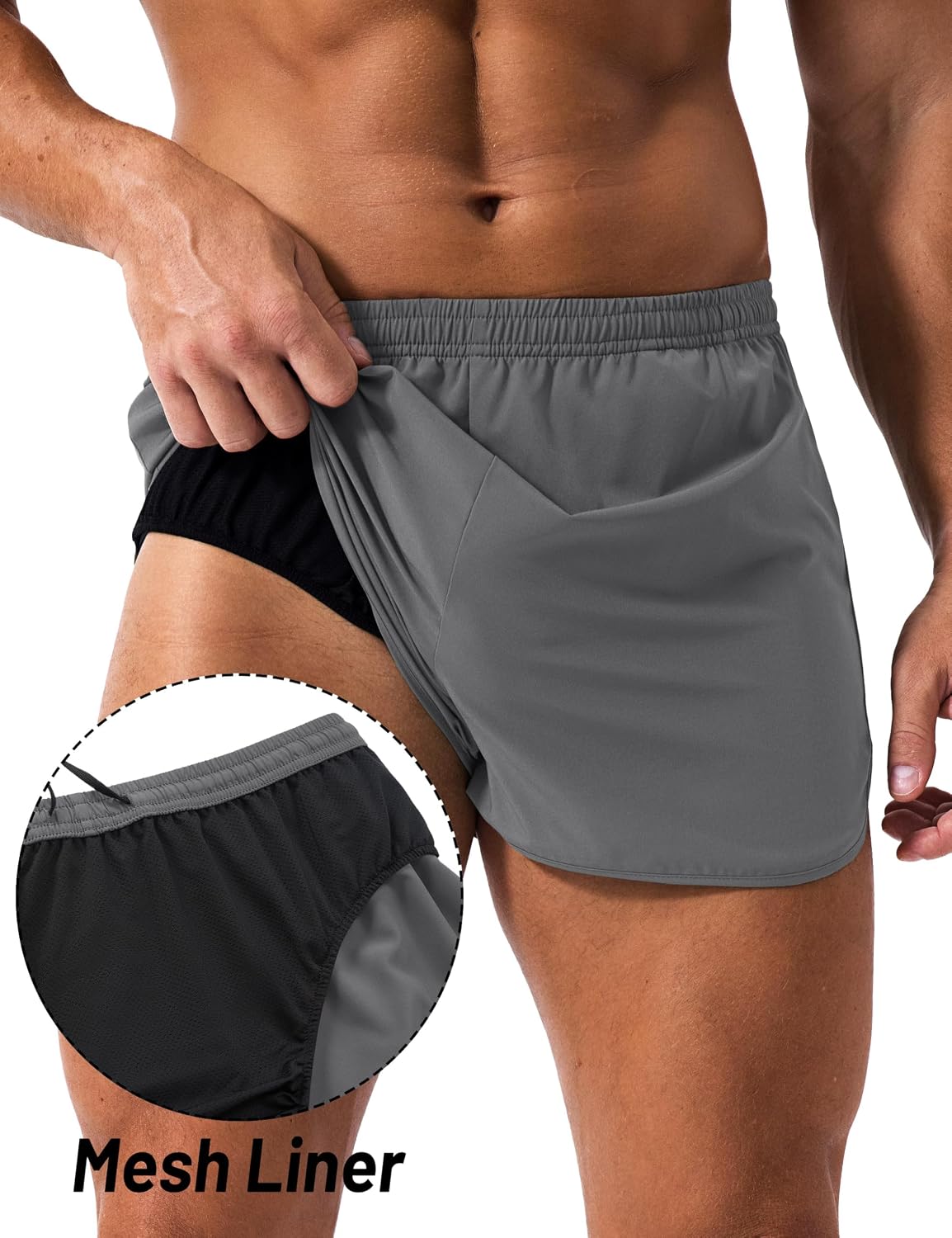 Thumbnail 3 de MAGCOMSEN 3-Inch Quick-Dry Running Shorts for Men with Built-In Liner