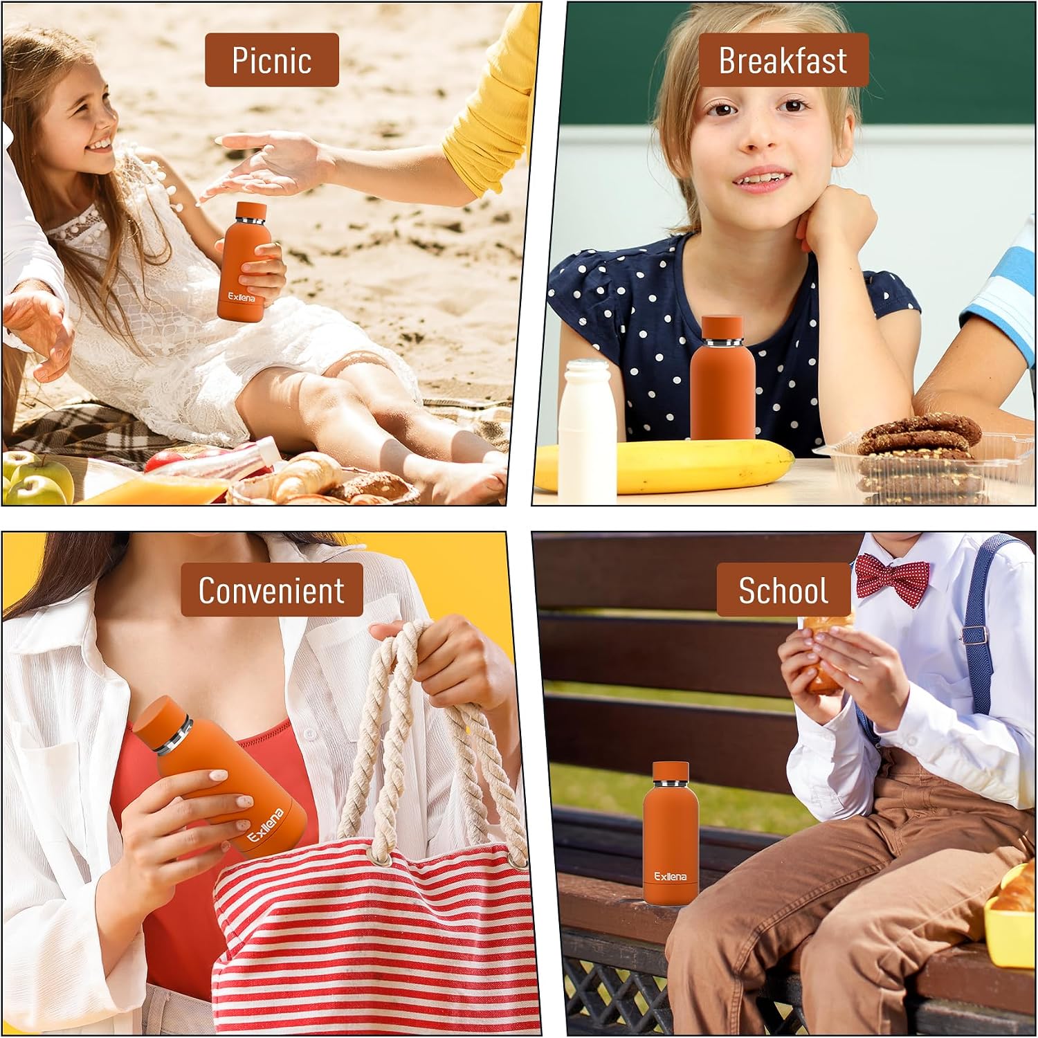 Thumbnail 6 de Exllena Insulated Water Bottle 350ml with Clip