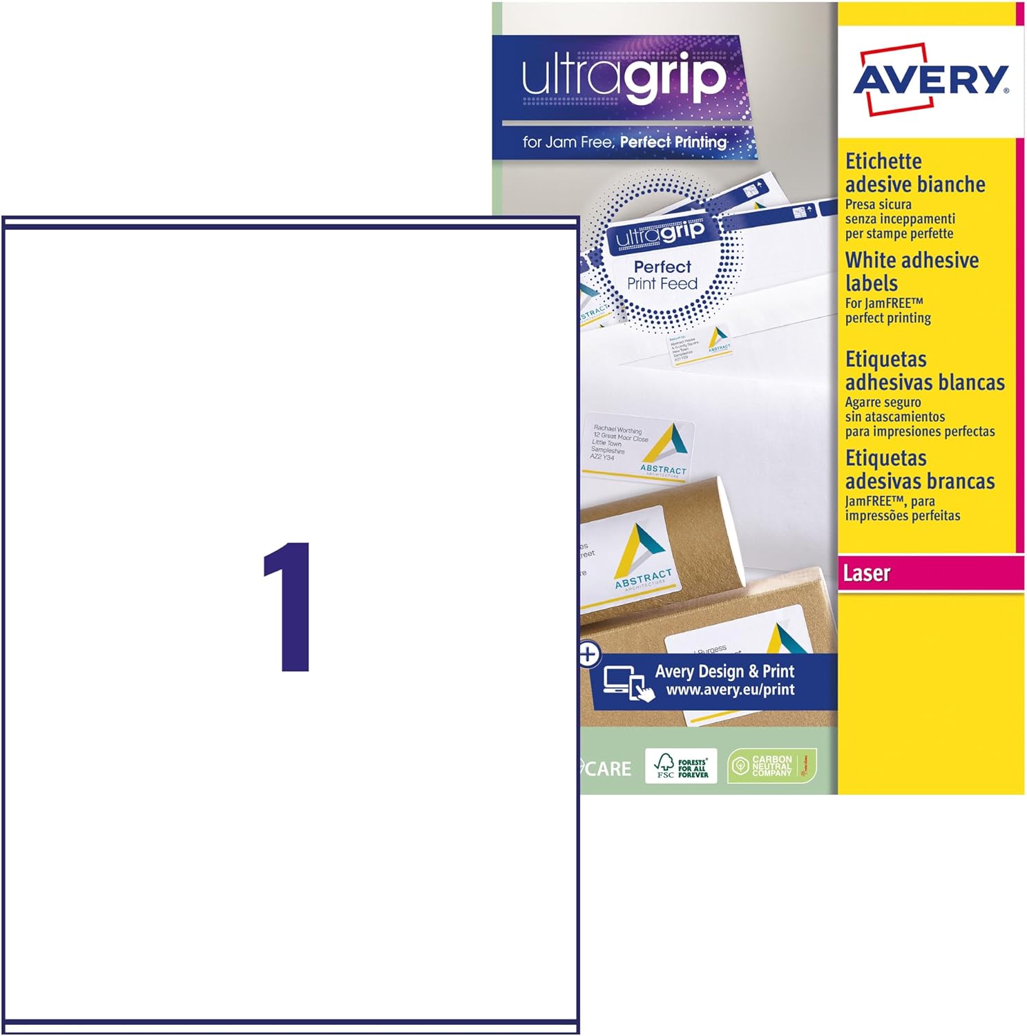 Thumbnail 4 de Étiquettes autocollantes blanches Avery J8160-15, 315 pièces – format 63,5 x 38,1 mm, feuille A4