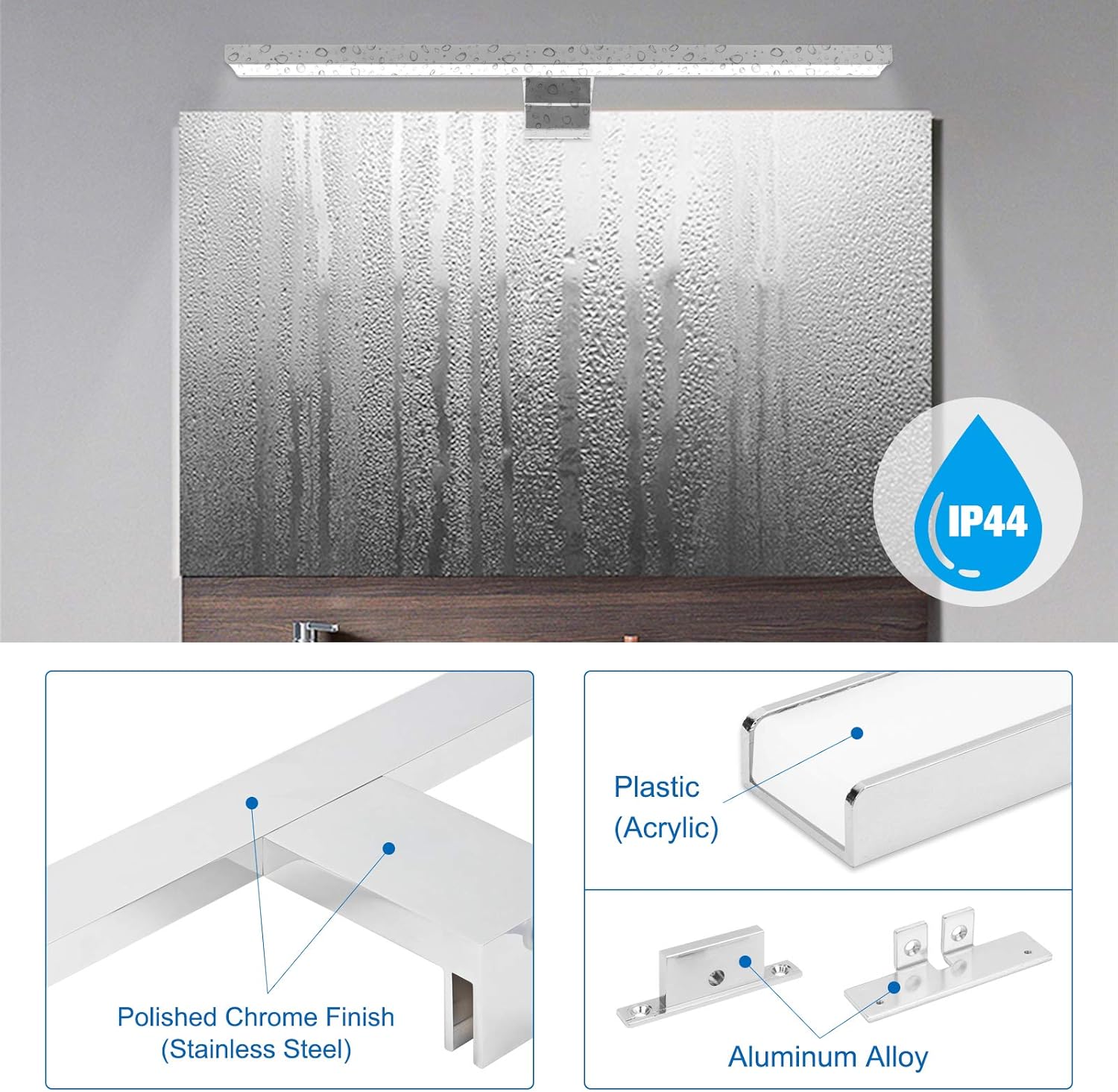 Thumbnail 2 de NIORSUN Lampada Specchio Bagno LED 12W 40 cm con Temperatura Colore Doppia 4000K/6000K, IP44 e 1100Lm