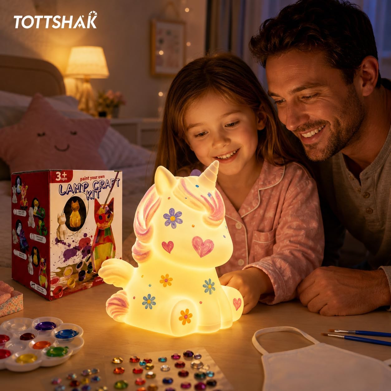 Detalle de Paint Your Own Unicorn Lamp Kit – A Creative Glow-Up for Kids