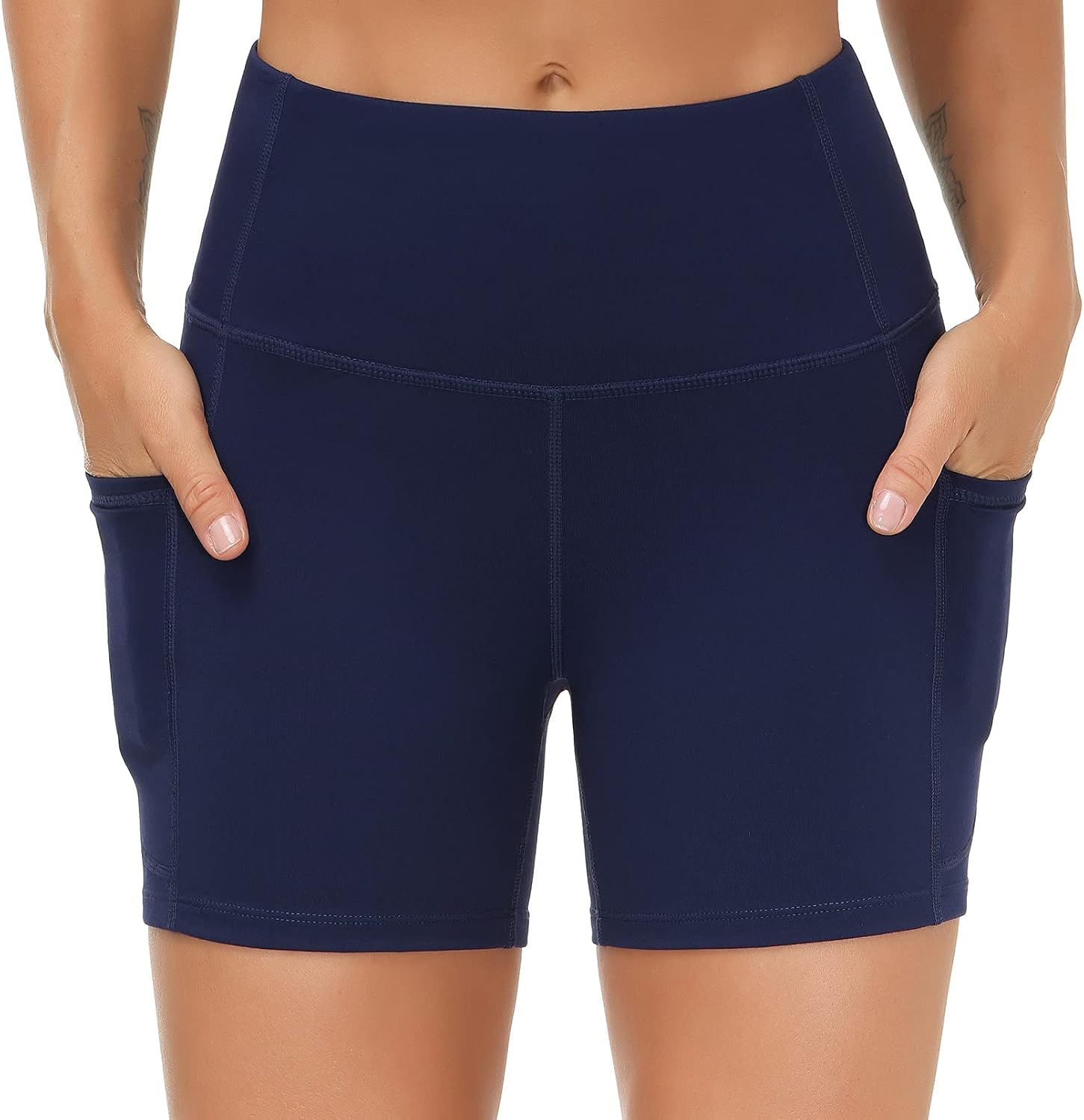 Thumbnail 1 de THE GYM PEOPLE High Waist Yoga Shorts with Tummy Control and Deep Pockets