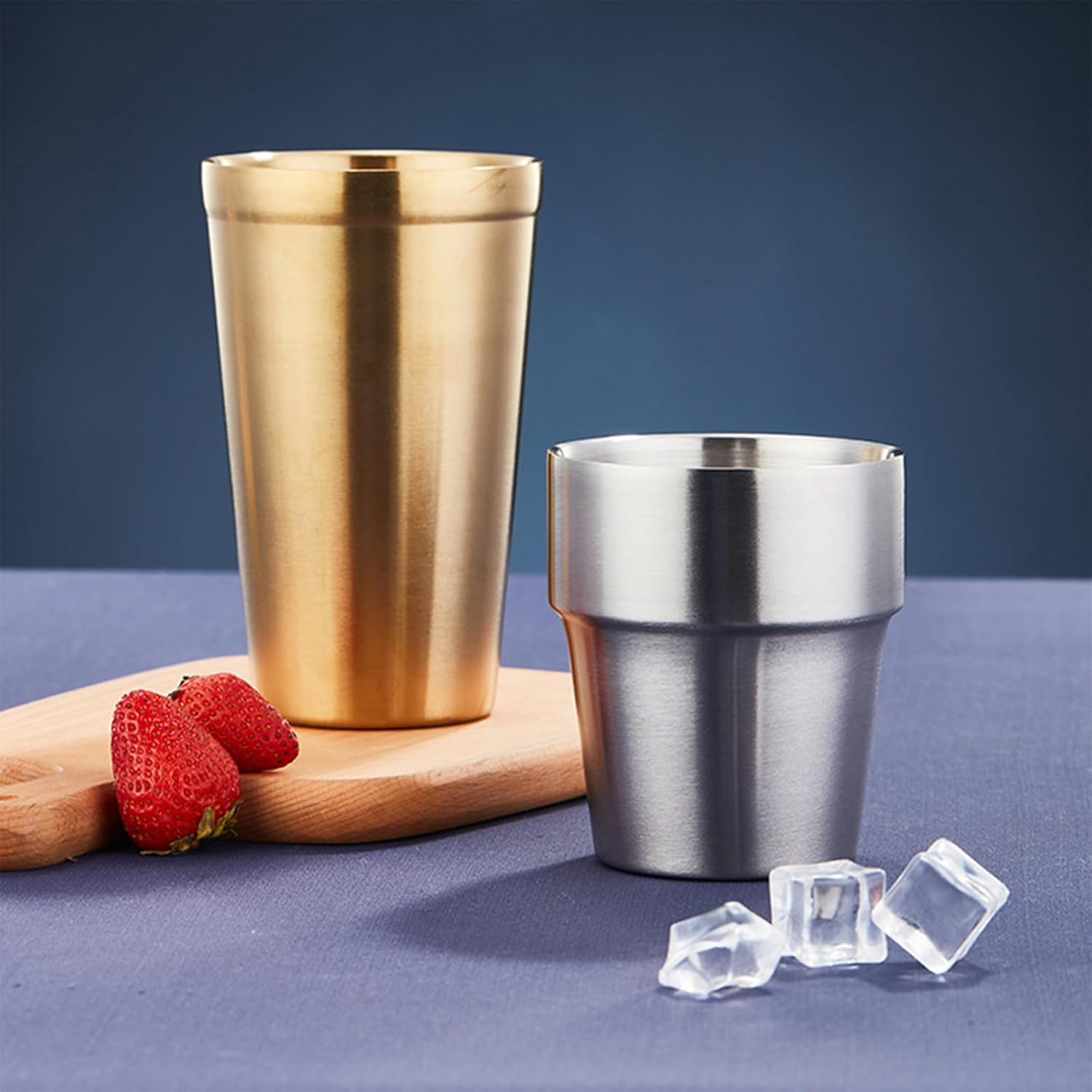 Thumbnail 6 de Edelstahl-Becher (Set 5) für Bier & mehr, doppelwandig, 175 ml – silbrig