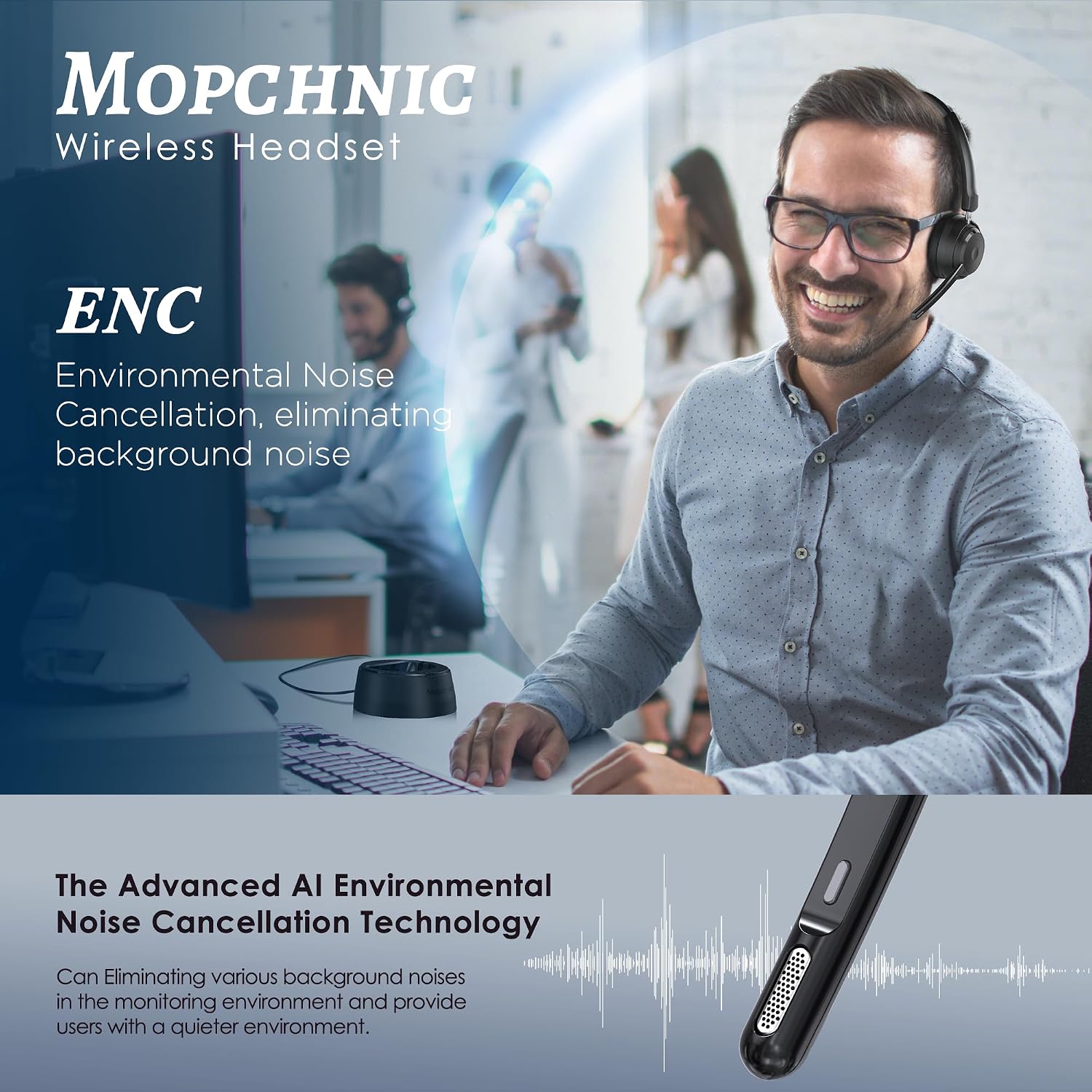 Detalle 2 de Mopchnic Bluetooth Headset 35h Battery