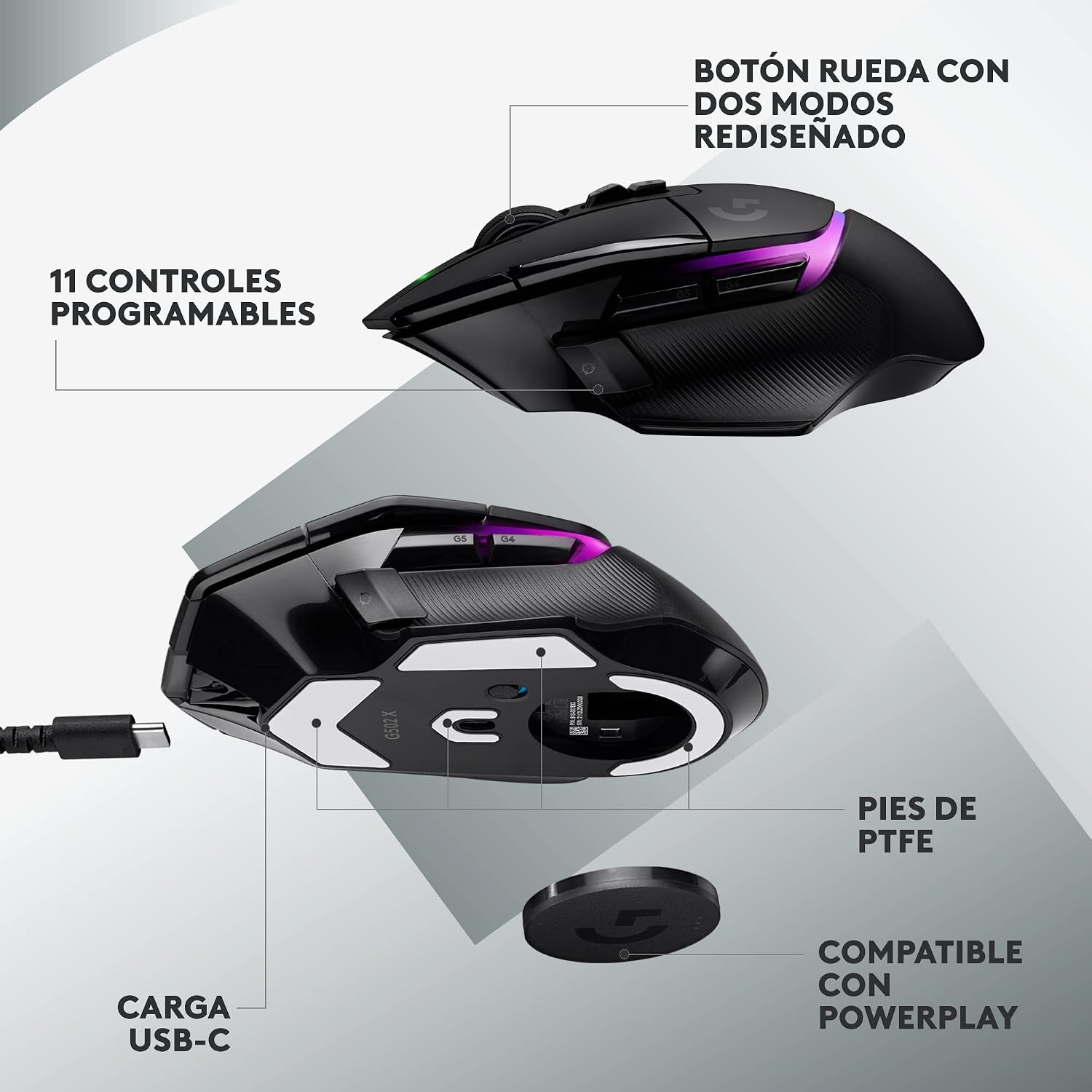 Thumbnail 6 de Logitech G G502 X PLUS LIGHTSPEED ratón 25K