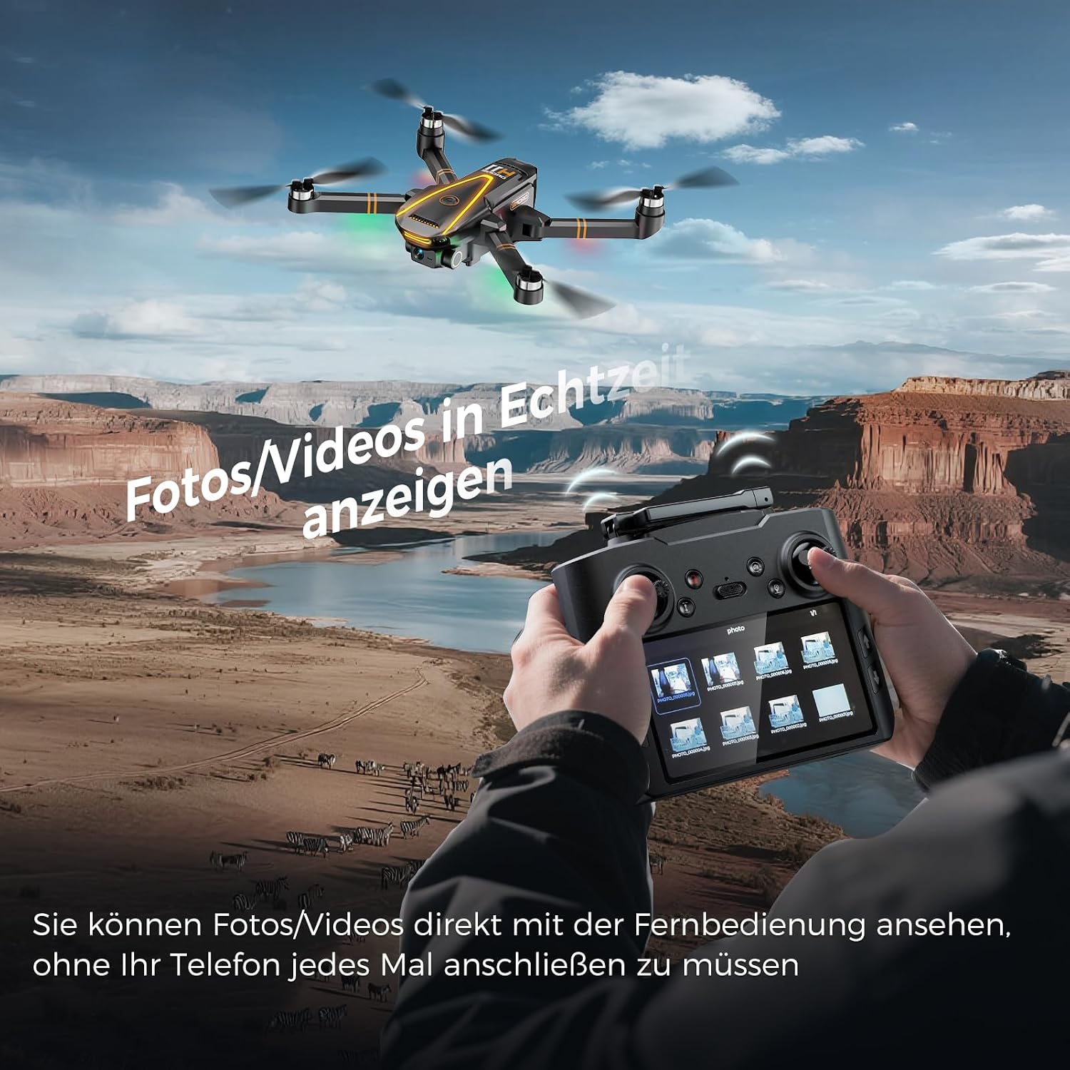 Thumbnail 1 de Drone C0 4K GPS-Drohne mit Bildschirmfernsteuerung