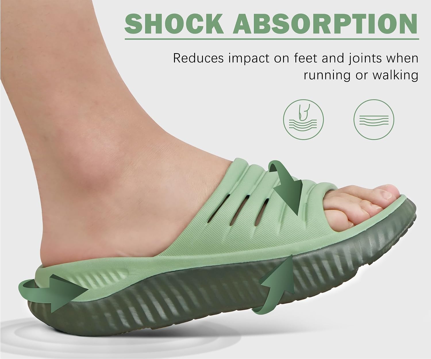 Detalle de KuaiLu Womens Recovery Sandals with Orthotic Arch Support and Cloud Foam Cushion